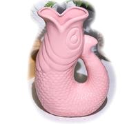 Pink Fish Glug Jug 1.4L Ceramic Water Serving Pitcher Carafe Decorative Vase