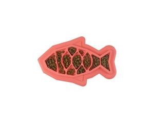 Pink Fishie Fun Slow Feeder Mat Promote Healthy Eating for Happy Cats