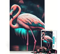 Pink Flamingo 1000 Piece Jigsaw Puzzles for Adults Improve Memory Anxiety Relief Sharp Edge Wall Art Decor (38x26cm)