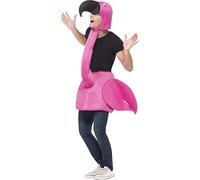 Pink Flamingo Adult Costume - Halloween Costume with Attachable Head, Over Cloth
