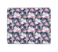 Pink Flamingo and Leaves Enhanced Control Mouse Pad with Lock Stitch Edge Large Thick Non-Slip Desk Mat for Office Task