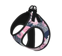 Pink Flamingo And Leaves Print Adjustable Harness Leash Set For Cats And Dogs, Soft Breathable Kitten Puppy Mesh Vest With Reflective Design, Escape-Proof Lead For Small Pets Walking Training