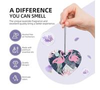 Pink Flamingo And Leaves Printing 10 Pcs Car Air Freshener Fragrant Sheets,Car Hanging Accessories With Strings For Decor