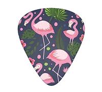 Pink Flamingo And Leaves Stolmx Guitar Pick Set - Full Print Design, 3 Thicknesses Available