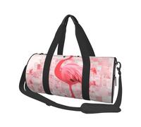 Pink Flamingo and Snowflake Printed Canvas Travel Duffel Bag - Gym Sports Bag with Large Capacity for Weekend Business Travel