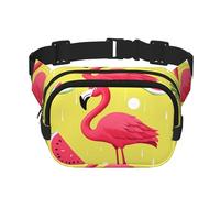 Pink Flamingo And Watermelon Fanny Packs Belt Bag Small Fashion Crossbody Waist Pack Lightweight Sling Chest Bag Bumbag For Women Men Running Workout Hiking Traveling