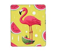 Pink Flamingo and Watermelon Mouse Pad Waterproof Non-Slip Rubber Base Mousepads Smooth Gaming Mouse Pads with Stitched Edge Computer Mouse Mat for Home Office Decor Desk Accessories 8.3 X 10.3 in