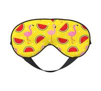 Pink Flamingo and Watermelon Night Mask Soft Reversible Eye Cover Adjustable Strap Light Blocking Comfortable Rest