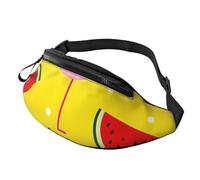 Pink Flamingo and Watermelon Print Man and Women Waist Bag Lightweight Travel Accessory for Hiking Cycling Running