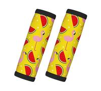 Pink Flamingo And Watermelon Print Travel Essentials Luggage Handle Wrap Grips 2 Packs Easy Identification Suitcases