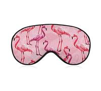 Pink Flamingo Bird Sleep Mask Blindfold Animal Birds Adjustable Super-Smooth Soft Eye Mask Cover for Men Women Travel and Nap