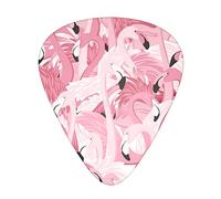 Pink Flamingo Birds Flamboyance Unique Guitar Gift Guitar Picks For Bass Electric Acoustic Guitars (12 Count)