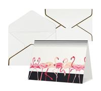 Pink Flamingo Birds On Background Greetings Romantic Card With Envelopes, Send To A Close Friend,Phnom Penh Pearl Paper Greeting Card