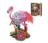 Pink Flamingo Building Set with Flowers - 516PCS Birds Animals Bricks Kit for Adult, Home Office Decor, STEM Eduaction Toy, Creative Gift for Nature Lovers and Creative Easter Birthday Gift