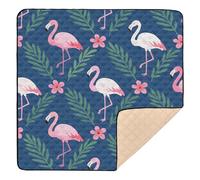 Pink Flamingo Cute Foldable Baby Activity Play Mat for Floor Portable Foldable Infant Play Mat for Baby Kids Toddlers Infants, 50'' x 50''gimnasio para Bebes recien