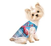 Pink Flamingo Dog Shirt Vest Lightweight Stretchy - Soft Lightweight Breathable for Puppies Small Medium Dogs, Kitten, Cats,