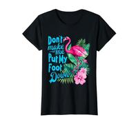 Pink Flamingo Don't Let Me Put My Foot Down Value Graphic T-Shirt, Women, Black, XL
