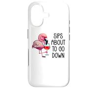 Pink Flamingo Drinking Wine Tasting Sips About to Go Down Case for iPhone 17