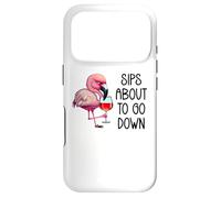 Pink Flamingo Drinking Wine Tasting Sips About to Go Down Case for iPhone 17 Pro