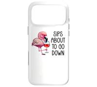 Pink Flamingo Drinking Wine Tasting Sips About to Go Down Case for iPhone 17 Pro Max
