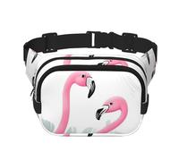 Pink Flamingo Fanny Pack For Women Waterproof Adjustable Belt Bags Waist Pack Fashion Casual Crossbody Bags Bum Bag For Running Workout Hiking Traveling, Black, One Size
