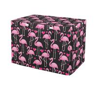 Pink Flamingo Hearts Dog Crate Covers Universal Size Fit, Pet Cage Cover with Mesh Windows, Large