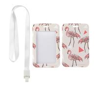 Pink Flamingo ID Card Holders with White Lanyard, ID Holders, Vertical Cards Protector for School, Vertical Cards Protector for Driver, Paramedic Accessories Delivery Driver Accessories