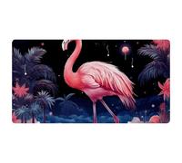Pink Flamingo in The Dark Night-1220 Kitchen Mat,Cushioned Waterproof Kitchen Rug, Non Slip Comfort Kitchen Rug for Kitchen Decor Sink Office,15.7"x29.5"in