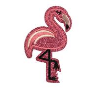 Pink Flamingo Iron on or sew on Embroidered Motif 50 x 70mm