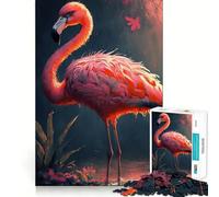 Pink Flamingo Jigsaw Puzzle 1000 Piece for Teenagers Logic Train Toy Light Relax Smooth Cut Wall Art Decor (50x75cm)