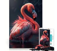 Pink Flamingo Jigsaw Puzzle 1000 Piece for Teenagers Logic Train Toy Light Relax Smooth Cut Wall Art Decor (38x52cm)
