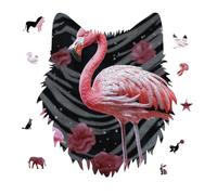 Pink Flamingo Jigsaw Puzzle 175PCS Wolf Head Design Puzzle Wooden Jigsaw Puzzles for Adults Families