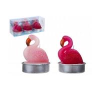 Pink Flamingo Large Candles 3 Pack