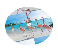 Pink Flamingo On Beach Printing Christmas Tree Skirt Thick Xmas Tree Skirts For Holiday Party Halloween Trees Decorations