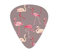 Pink Flamingo Pattern 12 Pcs Guitar Picks, 0.46mm/0.71mm/0.96mm Thickness, Guitar Plectrum With Storage Case For Acoustic-Electric Guitar Ukulele Bass