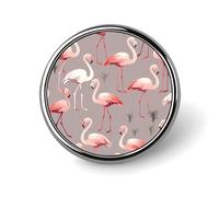 Pink Flamingo Pattern Badges Pin, Personalized Exquisite Round Badge, 1 Inch Button Pins for Women And Men, Decorative Metal Round Brooch for Clothing, Backpacks, And Hats
