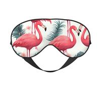 Pink Flamingo Pattern Eyes Sleep Mask Adjustable Strap Sleeping Eye Mask Light Blocking Blindfold Eye Sleep Shade Cover Bedtime Blackout Eyeshade for Yoga Nap Travel