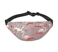 Pink flamingo pattern Fanny Pack for Men Women Belt Bag Fashion Waist Bag Everywhere Crossbody Bag Wallet Hip Bum Bag with Adjustable Strap Waterproof Chest Bag for Travel Hiking Sports, Black, One