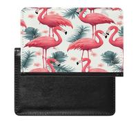 Pink Flamingo Pattern Passport Holder Passport Wallet Document Organizer Protector PU Leather Card Slot Travel Accessories