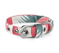 Pink Flamingo Pattern Pet Collar Oxford Adjustable Safety Dog Collars Cute Outdoor Training Pet Collars Easy Clean Floral Print Puppy Collar for City Pet Owners