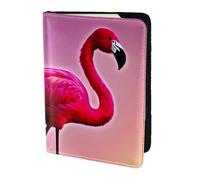 Pink Flamingo Pattern Print 5.5 Inch Passport For Men And Women Lightweight Stylish Travel Document Wallet, Black, One Size