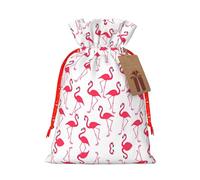 Pink Flamingo Pattern Print Gift Drawstring Bags Reusable Present Sack Versatile Birthday Holiday Party Favors