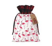 Pink Flamingo Pattern Print Gift Reusable Bags Festive Drawstring Party Favors Pouches Versatile Seasonal