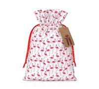 Pink Flamingo Pattern Print Gift Versatile Bags Reusable Drawstring Festive Pouches For Party Favors Season