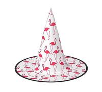 Pink Flamingo Pattern Print Halloween Witch Hat Unisex For Parties Christmas Parties Carnivals And Cosplay