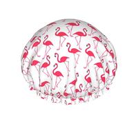 Pink flamingo pattern Print Lightweight Shower Cap for Women and Men Reusable hat Soft hat and Bath Hair Cap