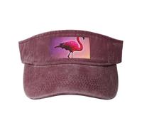 Pink Flamingo Pattern Print Outdoor Activities Washed Baseball Cap Vintage Classic Fashionable Hat for Sports
