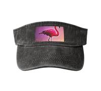 Pink Flamingo Pattern Print Outdoor Activities Washed Baseball Cap Vintage Classic Fashionable Hat for Sports