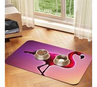 Pink Flamingo Pattern Print Pet Feeding Mat Dog Mat for Food and Water Bowl Dogs Water Dispenser Mat Dogs Accessories