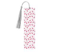 Pink Flamingo Pattern Print Wooden Bookmark Wood with Tassel for Reading,Perfect Present for Book Lovers